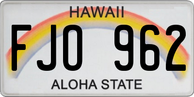 HI license plate FJO962