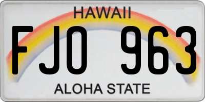HI license plate FJO963