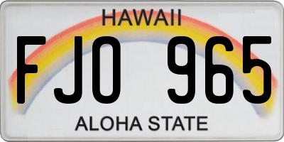 HI license plate FJO965
