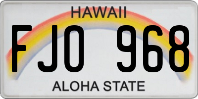 HI license plate FJO968