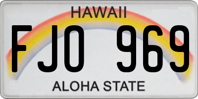 HI license plate FJO969