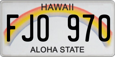 HI license plate FJO970
