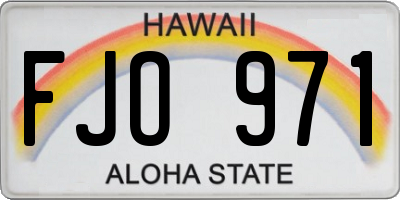 HI license plate FJO971