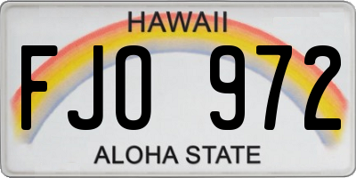 HI license plate FJO972