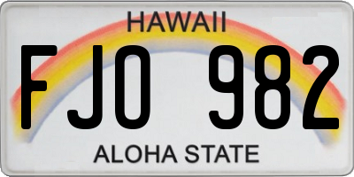 HI license plate FJO982