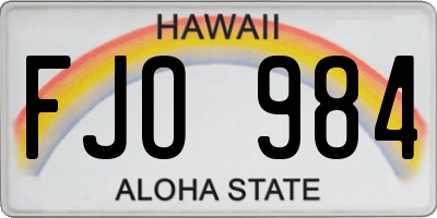 HI license plate FJO984