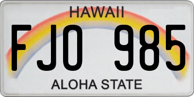 HI license plate FJO985