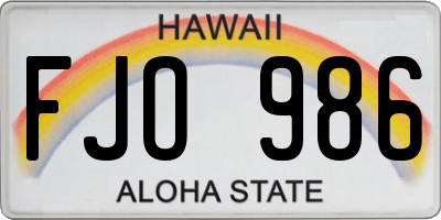 HI license plate FJO986
