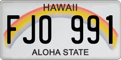 HI license plate FJO991