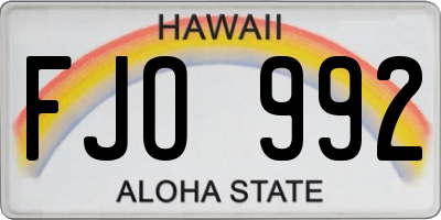 HI license plate FJO992