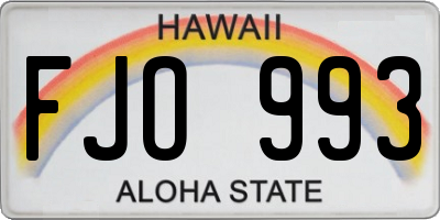 HI license plate FJO993