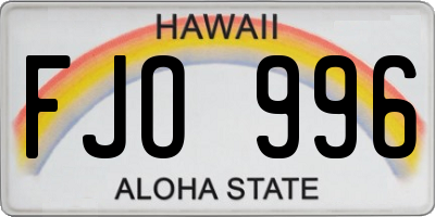 HI license plate FJO996