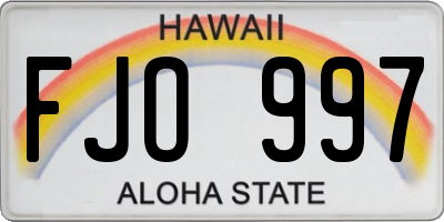 HI license plate FJO997