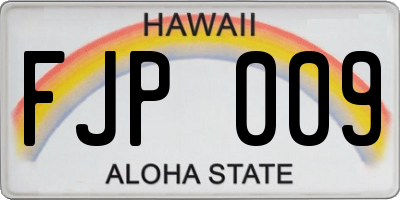 HI license plate FJP009