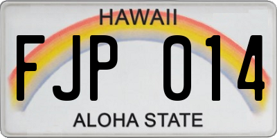 HI license plate FJP014