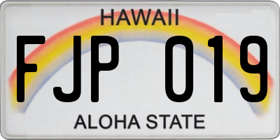 HI license plate FJP019