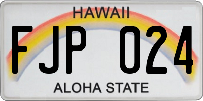 HI license plate FJP024