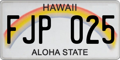 HI license plate FJP025