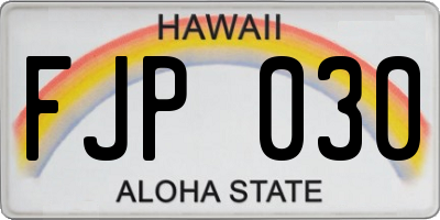 HI license plate FJP030