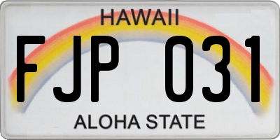 HI license plate FJP031