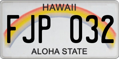 HI license plate FJP032