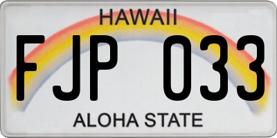 HI license plate FJP033