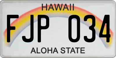 HI license plate FJP034