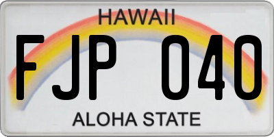 HI license plate FJP040
