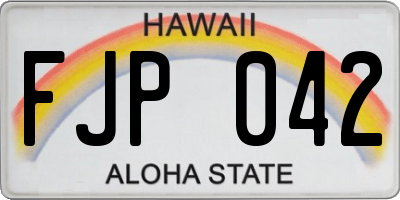 HI license plate FJP042