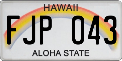 HI license plate FJP043
