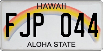 HI license plate FJP044