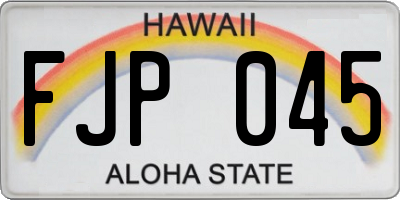 HI license plate FJP045