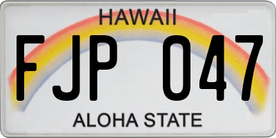 HI license plate FJP047