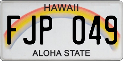 HI license plate FJP049