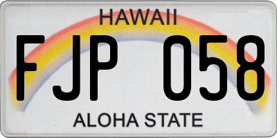 HI license plate FJP058