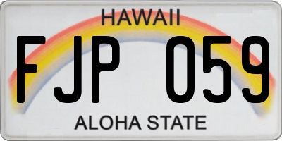 HI license plate FJP059