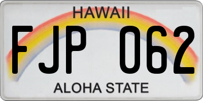 HI license plate FJP062