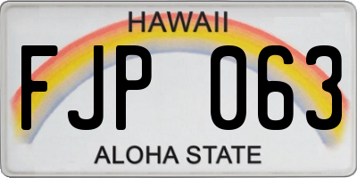HI license plate FJP063