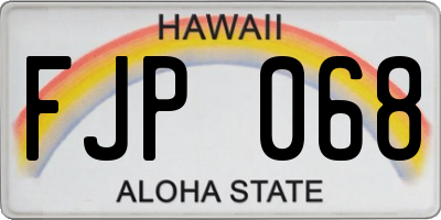 HI license plate FJP068