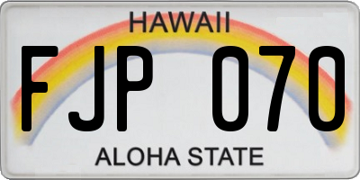 HI license plate FJP070