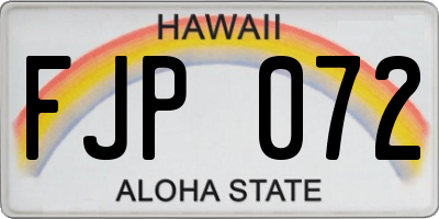 HI license plate FJP072