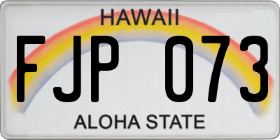 HI license plate FJP073