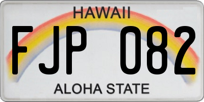 HI license plate FJP082