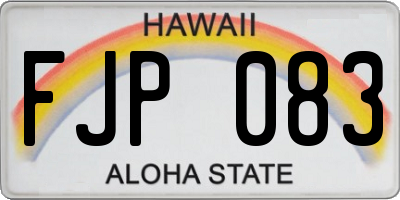 HI license plate FJP083
