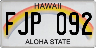 HI license plate FJP092