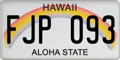 HI license plate FJP093