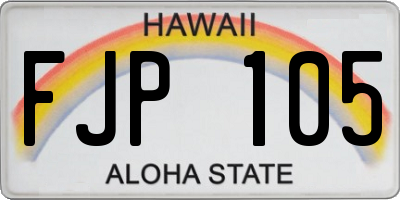 HI license plate FJP105