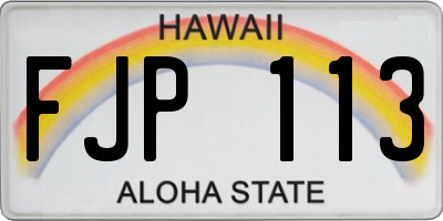 HI license plate FJP113