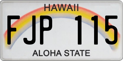 HI license plate FJP115