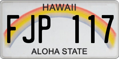 HI license plate FJP117